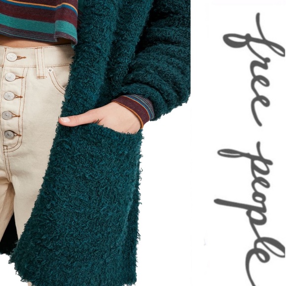 Free People Once in a Lifetime Green Cardigan Sz L - Picture 4 of 5